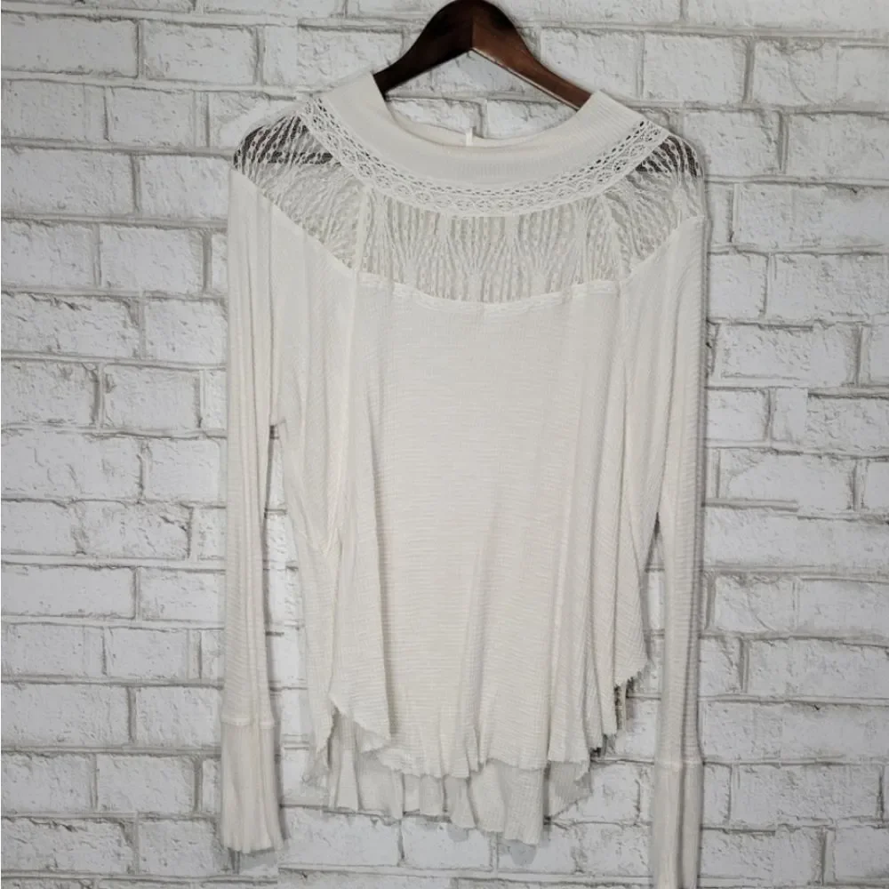 NWOT Free People Spring Valley Top in Ivory